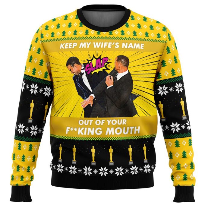 Viral Will Smith Slaps Chris Rock Meme Ugly Christmas Sweater – Trendy & Hilarious Holiday Attire