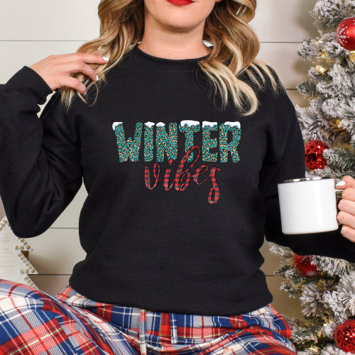 Spread Holiday Cheer with our Winter Vibes Christmas Sweater - Perfect for Festive Celebrations!