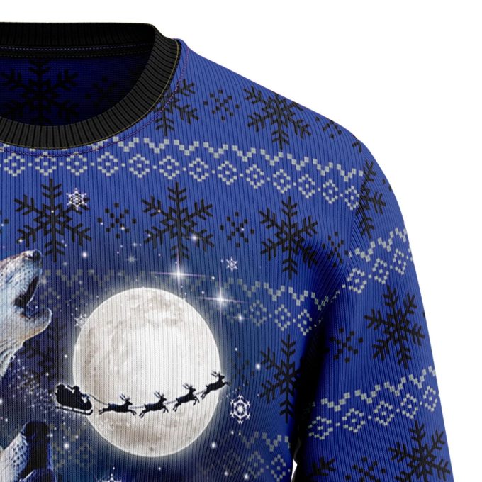 Wolf Moon Christmas Graphic Sweater – Tis The Season Ugly Sweater