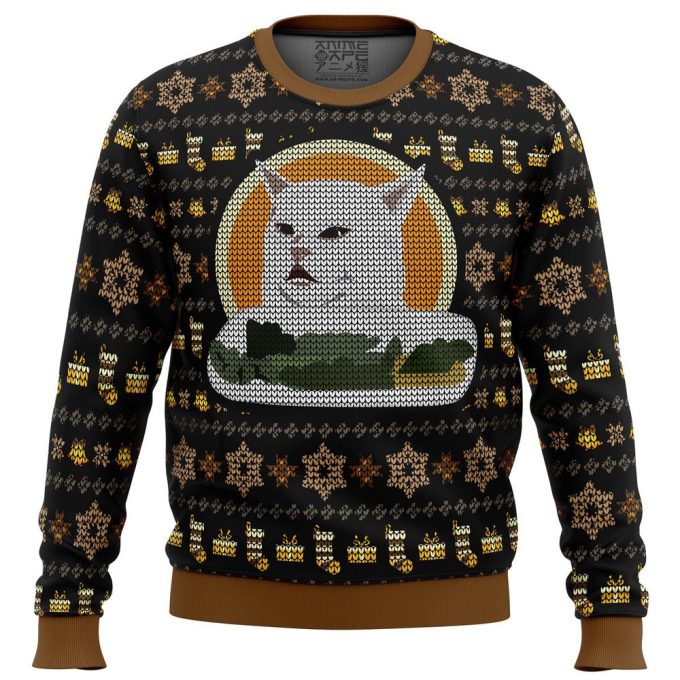 Get Festive with Woman Yelling At Cat Meme V2 Ugly Christmas Sweater – Perfect Holiday Attire!
