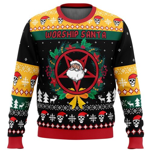 Spread Joy with Worship Santa Ugly Christmas Sweater - Festive Fun & Stylish!