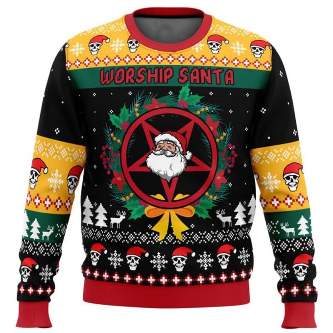 Spread Joy with Worship Santa Ugly Christmas Sweater – Festive Fun & Stylish!