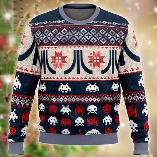 Get Festive with the Xmas Classic Atari Logo Ugly Sweater – Perfect for Christmas!