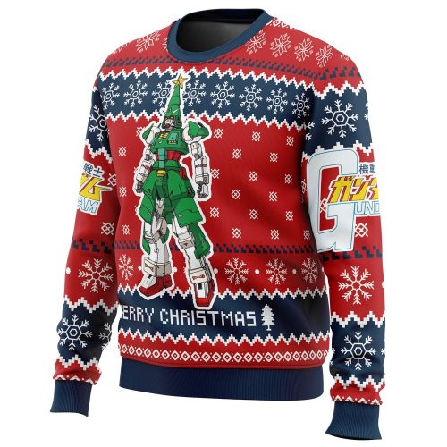 Get Festive with Xmas Tree Gundam Ugly Christmas Sweater – Perfect Holiday Gift!