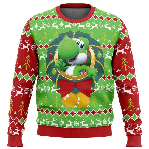 Get Festive with Yoshi Super Mario Ugly Christmas Sweater – Limited Edition Fun!