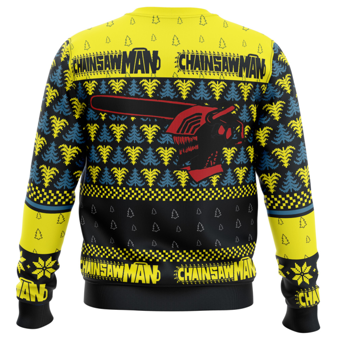 Get Festive with Chainsaw Man Christmas Ugly Sweater – Make It Feel Like Christmas!