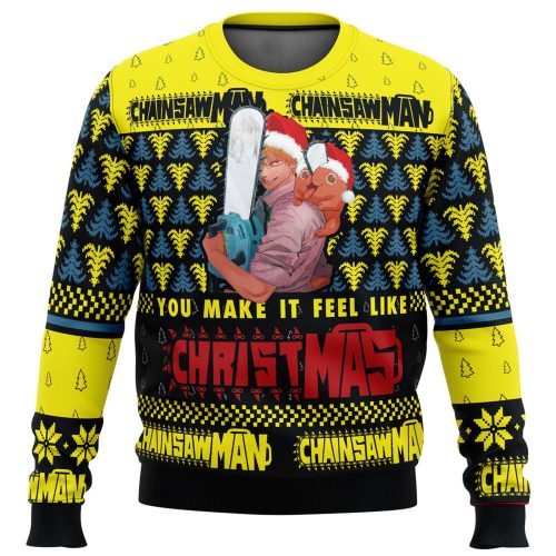 Chainsaw Man Christmas Ugly Sweater – Make It Feel Like Christmas with this Festive Attire!
