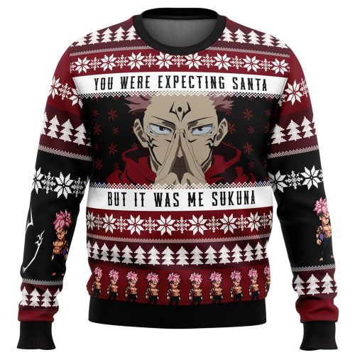 Get Festive with Santa Sukuna Jujutsu Kaisen Ugly Christmas Sweater