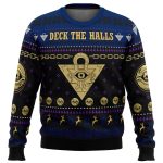 Yugioh Deck the Halls Ugly Christmas Sweater: Festive Gaming-inspired Apparel