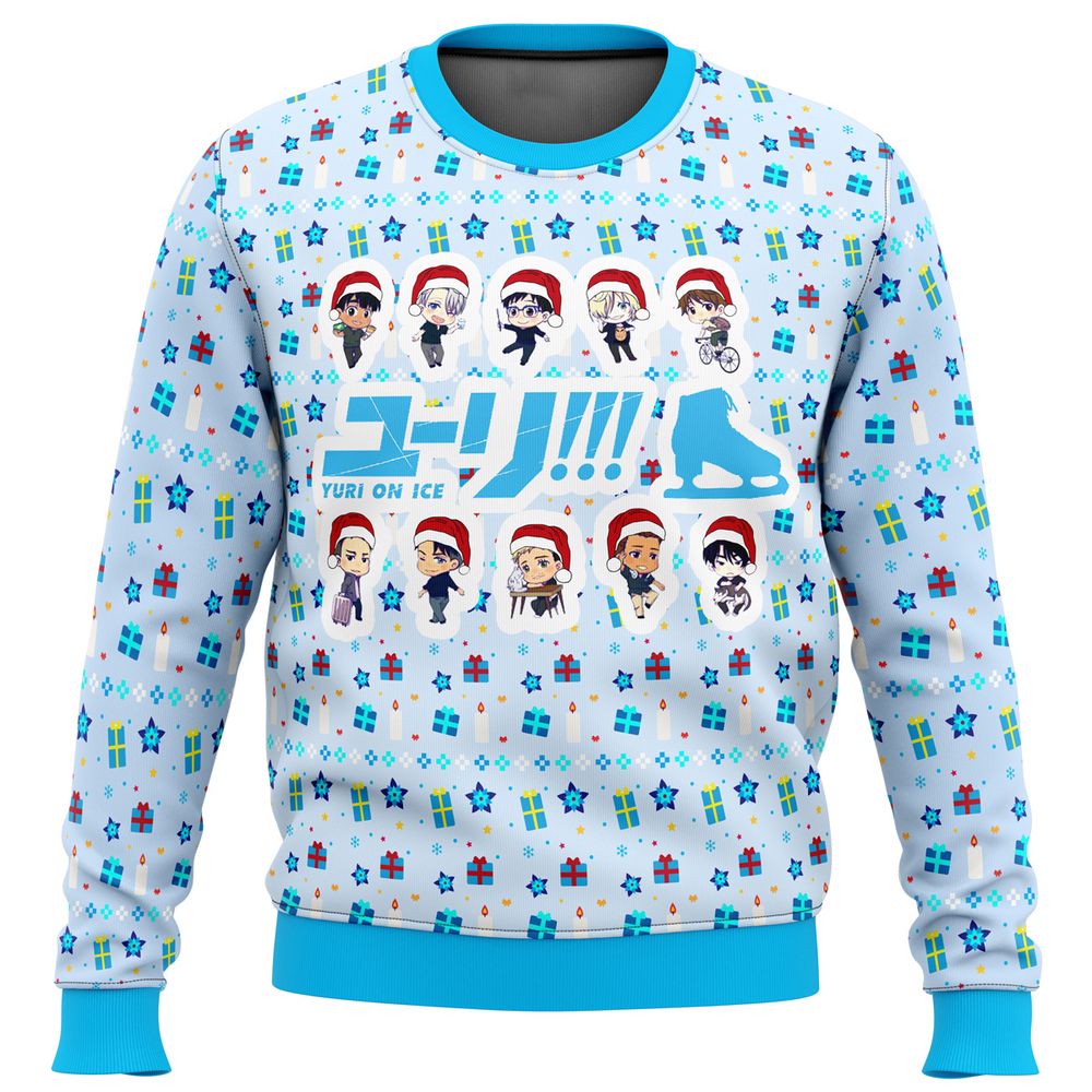 Yuri on Ice Cute Chibi Ugly Christmas Sweater – Festive & Adorable Holiday Apparel Yuri on Ice Cute Chibi Ugly Christmas Sweater – Festive & Adorable Holiday Apparel
