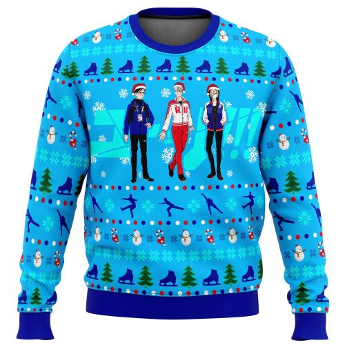Yuri on Ice Top 3 Ice Skaters Ugly Christmas Sweater: Festive & Fun!