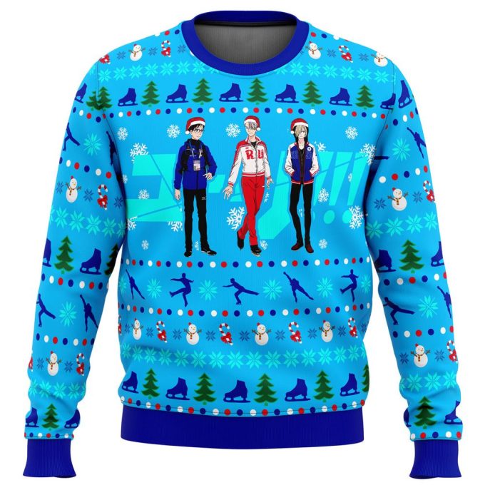 Yuri on Ice Top 3 Ice Skaters Ugly Christmas Sweater: Festive & Fun!