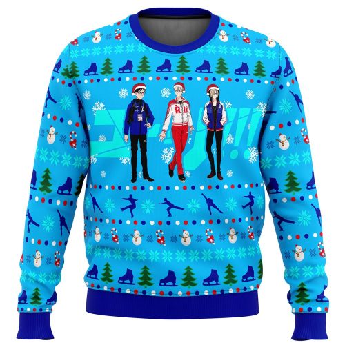 Get Festive with Yuri on Ice Top 3 Ice Skaters Ugly Christmas Sweater