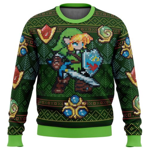Get Festive with Zelda Link Green Ugly Christmas Sweater - Limited Edition Fun!