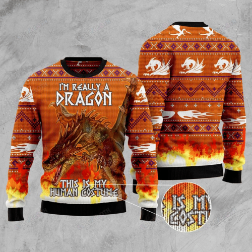 I'm Really A Dragon Ugly Christmas Sweater