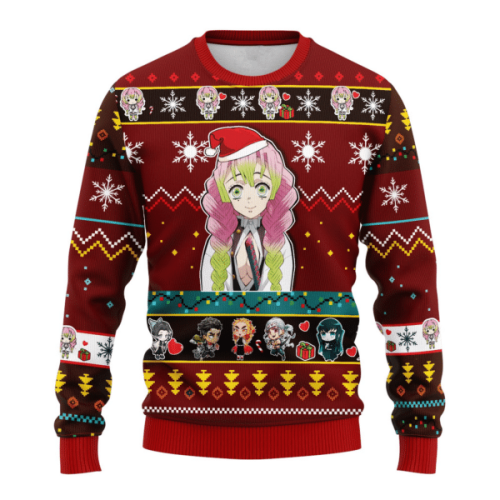 Stylish Demon Slayer Mitsuri Kanroji 33 Ugly Sweater – Perfect Anime Gift for Fans!