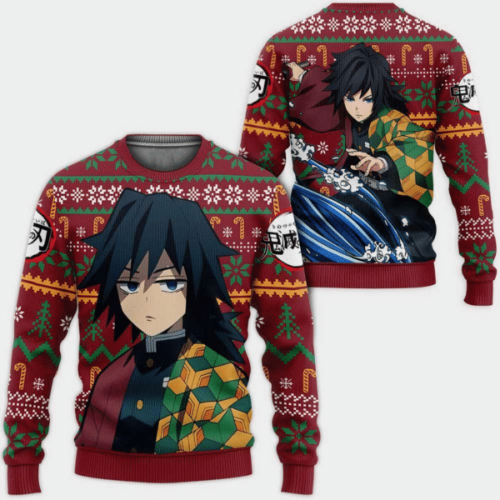 Demon Slayer Giyu Tomioka Ugly Sweater – Perfect Anime Gift!