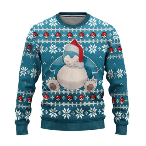 Pokemon Anime Snorlax 20 Ugly Sweater Gifts – Perfect Pokemon Fan Ugly Sweater