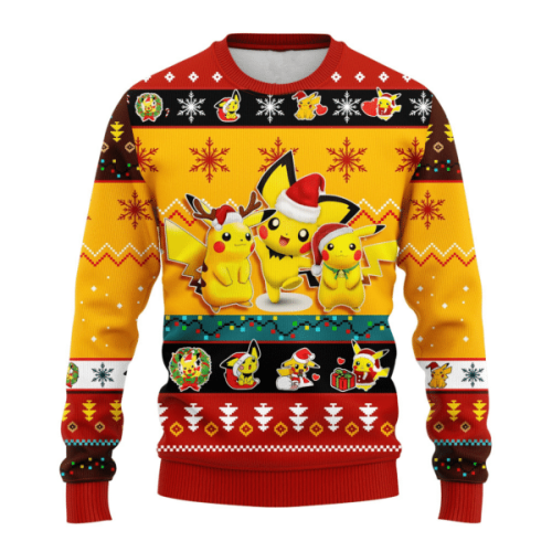 Pokemon Anime Pikachu Ugly Sweater Gifts – Perfect for Pokemon Anime Fans!