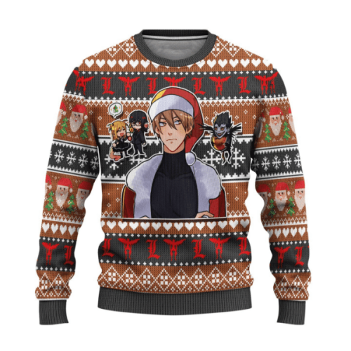 Get Stylish with Death Note Anime Light Yagami Ugly Sweater – Perfect Gift for Fans!