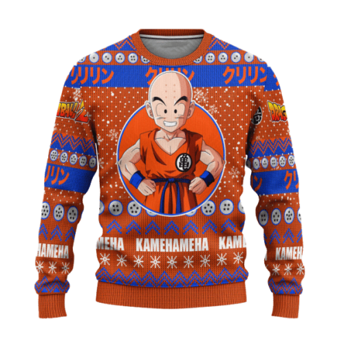 Dragon Ball Anime Krillin 9 Ugly Sweater Gifts, Dragon Ball Anime Gift Fan Ugly Sweater