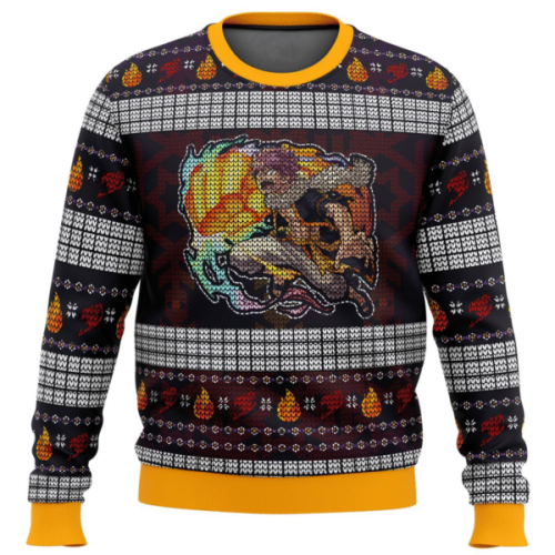 Fairy Tail Anime Fire Dragons Iron Fist Dragneel Natsu 9 Ugly Sweater Gifts, Fairy Tail Anime Gift Fan Ugly Sweater