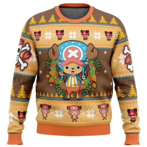 Get Festive with Tony Tony Chopper Ugly Sweater – Perfect One Piece Anime Gift!