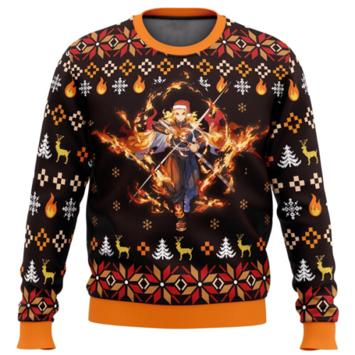 Rengoku Kyoujurou Ugly Sweater – Demon Slayer Anime Gift Fan Apparel