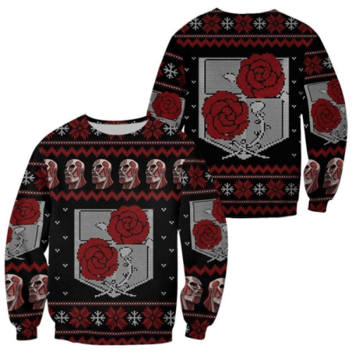 Attack On Titan Anime Garrison Ugly Sweater – Perfect Gift for Attack On Titan Fans