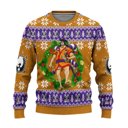 Get Festive with One Piece Anime Kozuki Oden 57 Ugly Sweater – Perfect Gift for Fans!