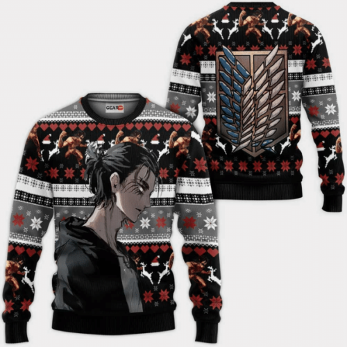 Attack On Titan Anime Eren Ugly Sweater: Perfect Gift for AOT Fans!