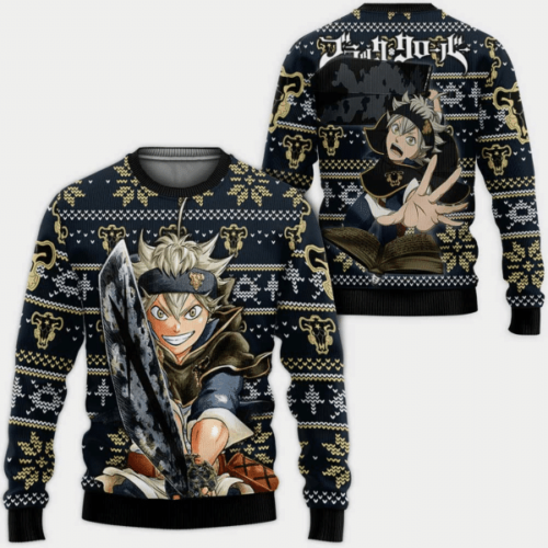 Shop Asta 13 Ugly Sweater Gifts: Black Clover Anime Fan Ugly Sweater – Perfect Gift!