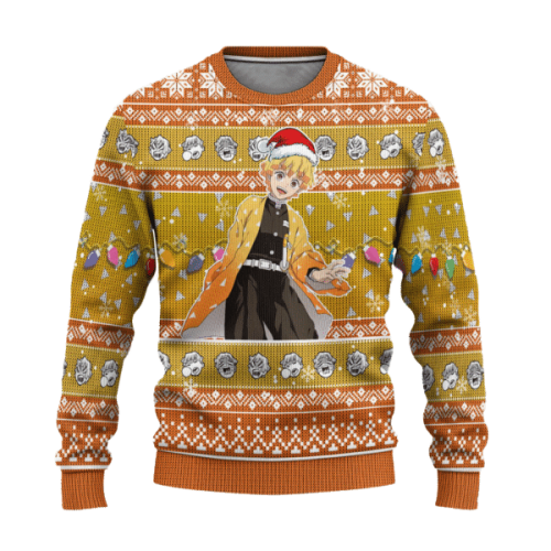 Demon Slayer Agatsuma Zenitsu 27 Ugly Sweater – Perfect Anime Gift for Fans