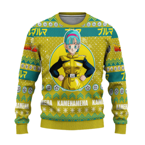 Dragon Ball Anime Bunma 16 Ugly Sweater Gifts, Dragon Ball Anime Gift Fan Ugly Sweater