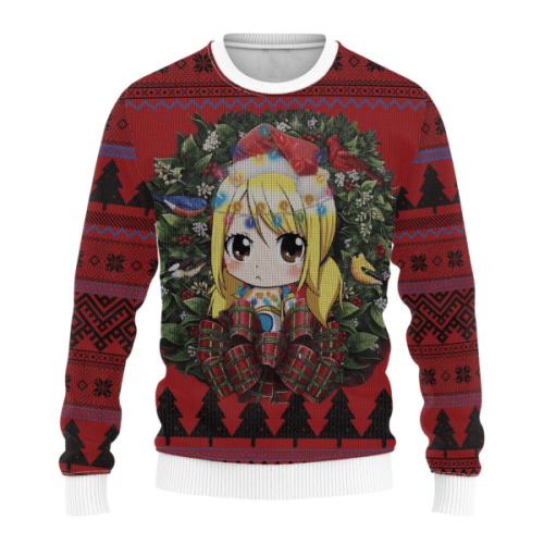 Fairy Tail Anime Chibi Lucy 17 Ugly Sweater Gifts – Perfect for Fairy Tail Anime Fans!
