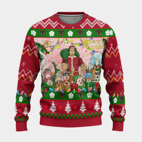 Get Festive with Black Clover Anime Christmas 14 Ugly Sweater Gifts – Perfect for Fans!