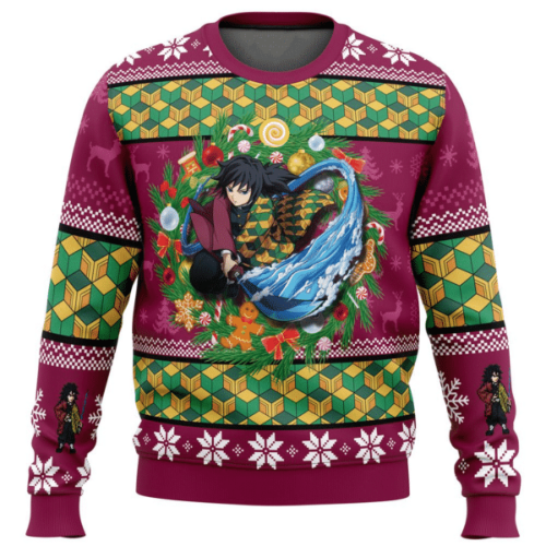 Demon Slayer Kimetsu No Yaiba Anime Giyu Tomioka 9 Ugly Sweater Gifts: Perfect Anime Fan Ugly Sweater!
