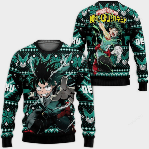 Get Your My Hero Academia Izuku Midoriya Ugly Sweater – Perfect Anime Gift!