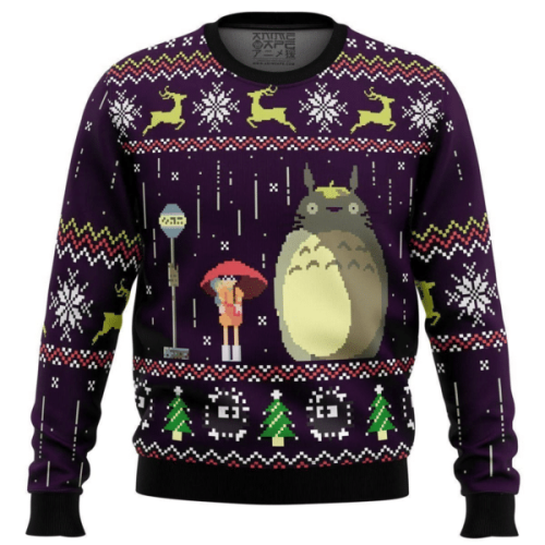 Get Cozy with My Neighbor Totoro Anime 2 Ugly Sweater Gifts – Perfect Fan Gift!