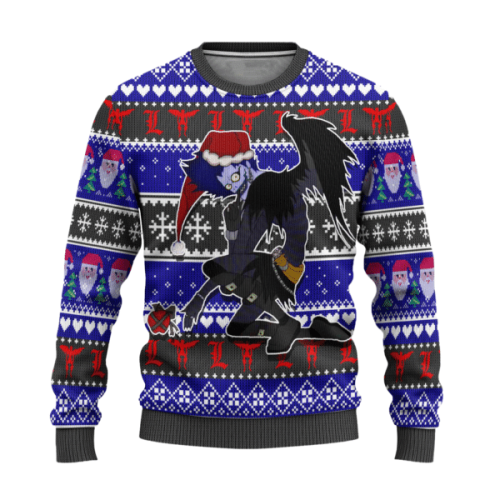 Unique Death Note Anime Ryuk Ugly Sweater Gifts – Perfect for Fans!