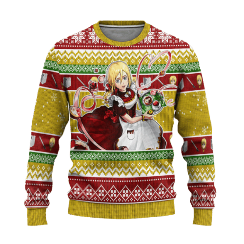 Attack On Titan Anime Historia Reiss Ugly Sweater Gifts – Perfect Fan Ugly Sweater
