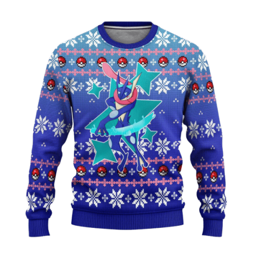 Pokemon Anime Greninja 52 Ugly Sweater – Perfect Gift for Pokemon Fans!