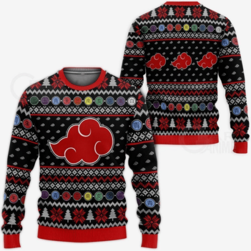 Get Stylish with Akatsuki Naruto Anime Ugly Sweater Gifts – Perfect for Any Fan!