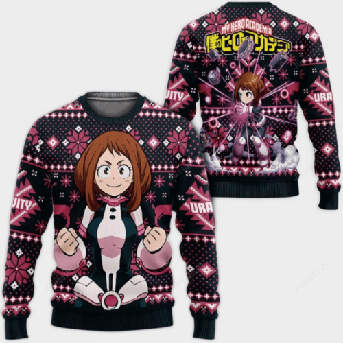 My Hero Academia Ochaco Uraraka Ugly Sweater – Perfect Anime Gift for Fans!