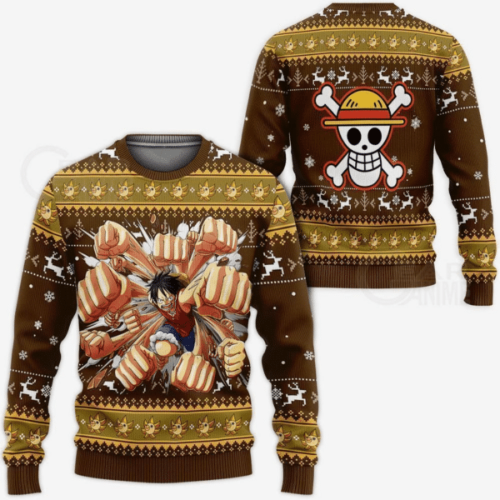 Monkey D Luffy Ugly Sweater – Perfect One Piece Anime Gift for Fans