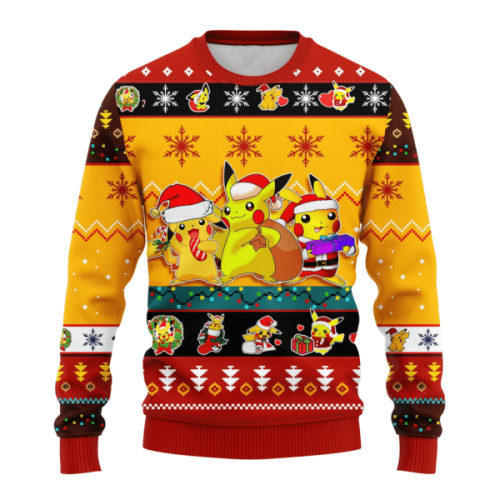Pokemon Anime Pikachu 63 Ugly Sweater – Perfect Gift for Pokemon Anime Fans!