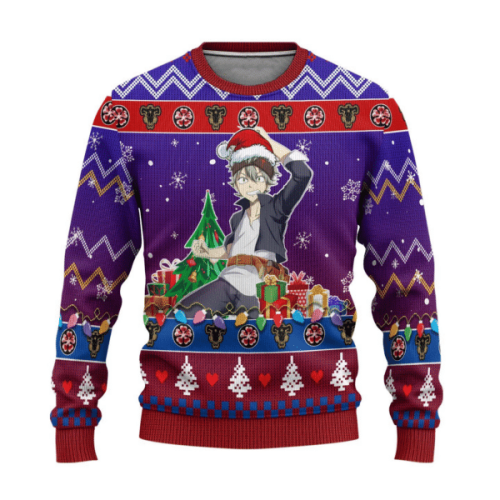 Get Stylish with Black Clover Anime Asta 11 Ugly Sweater – Perfect Gift for Fans!