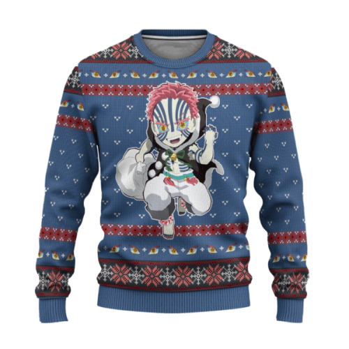 Unique Demon Slayer Kimetsu No Yaiba Anime Akaza Ugly Sweater – Perfect Gift for Fan