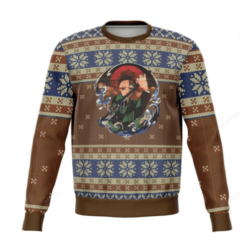Demon Slayer Kimetsu No Yaiba Anime Kamado Tanjiro Ugly Sweater – Perfect Gift for Fans!