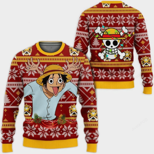 Monkey D Luffy Ugly Sweater – Perfect One Piece Anime Gift for Fans